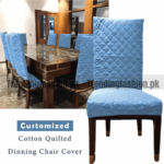 Quilted Fitted Chair Covers Sky Blue