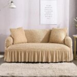 Bubble Fabric Sofa Covers Skin Gold